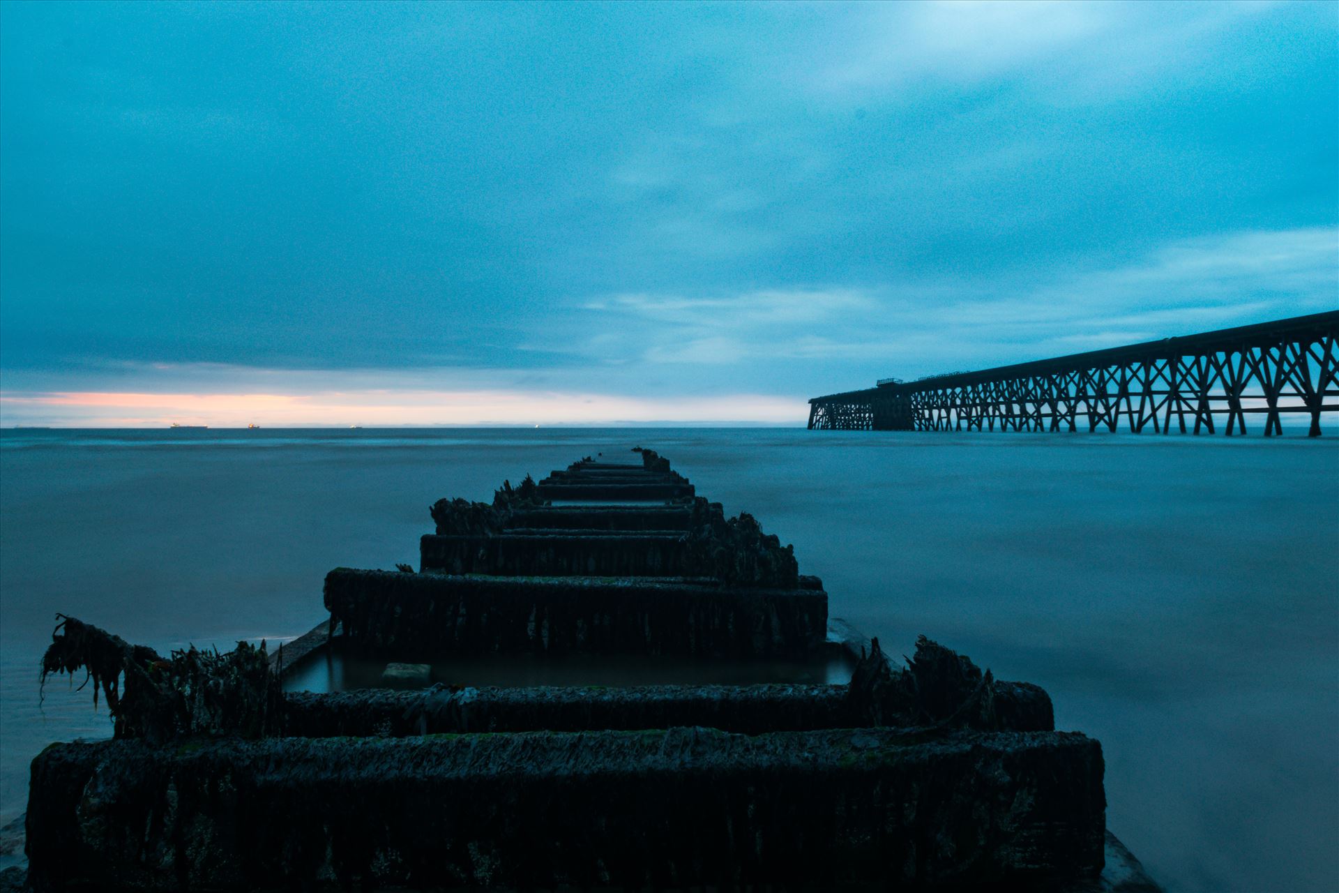 Steetley Pier Hartlepool - A shot of Steetley Peir at Hartlepool Headland on a cold and wet July evening by AJ Stoves Photography