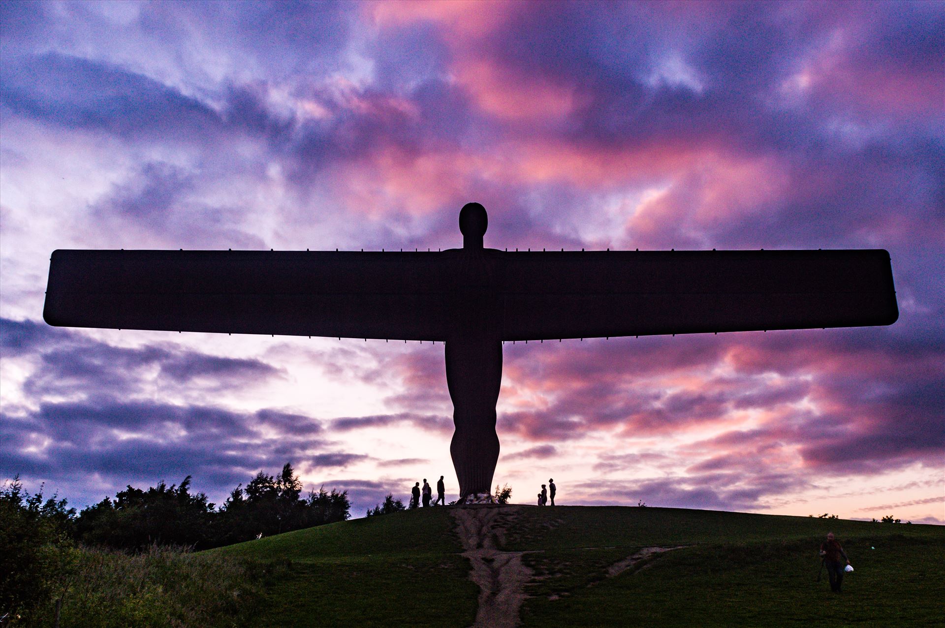 Angel of the North Sun Set - Angel of the North Gateshead on a stromy sunset by AJ Stoves Photography