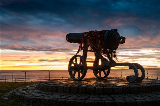 The Cannon at Hartlepool Headland at sunrise